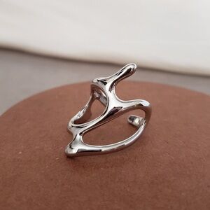 Minimalist silver adjustable ring